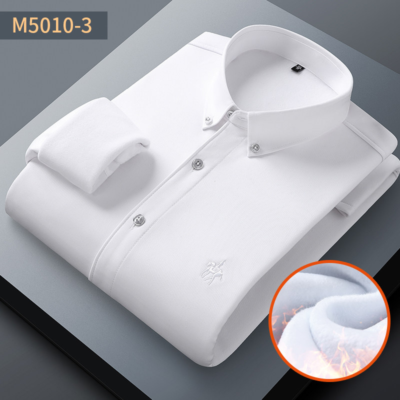 保罗男士工装竹纤维条纹免烫蓝衬衣 保罗奢悍衬衫