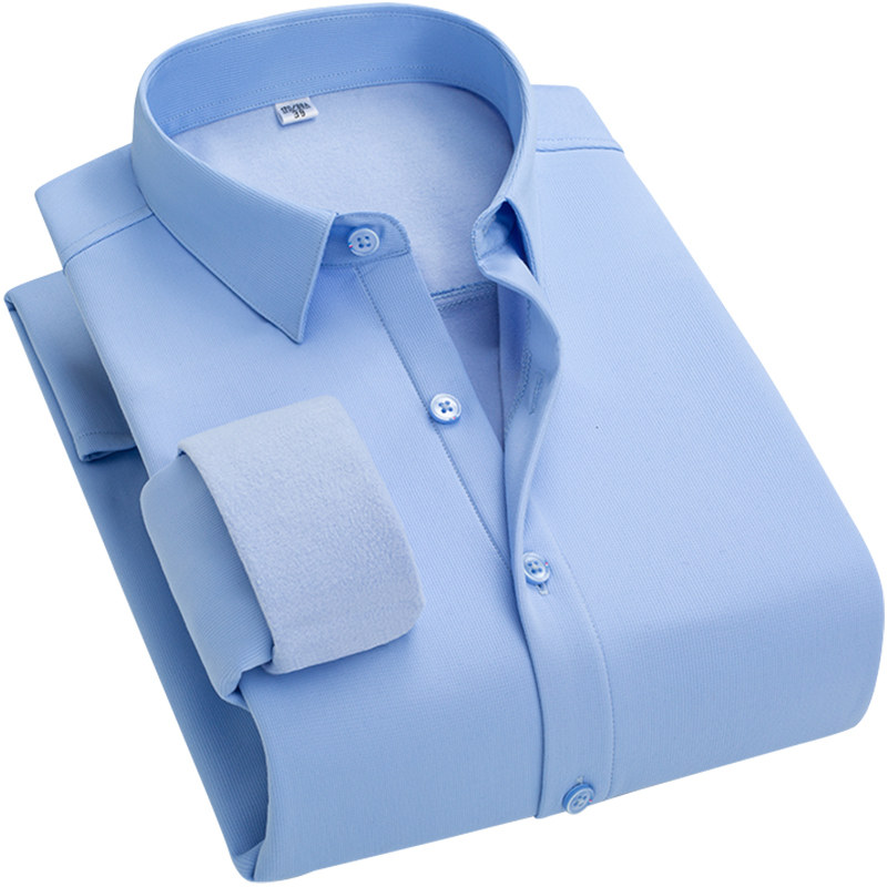 保罗竹纤维衬衫长袖男加绒加厚2021 保罗奢悍衬衫