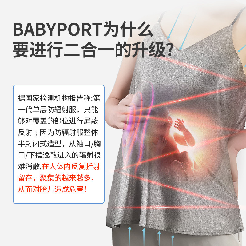babyport怀孕期女吊带隐形防辐射服 BABYPORT防辐射吊带