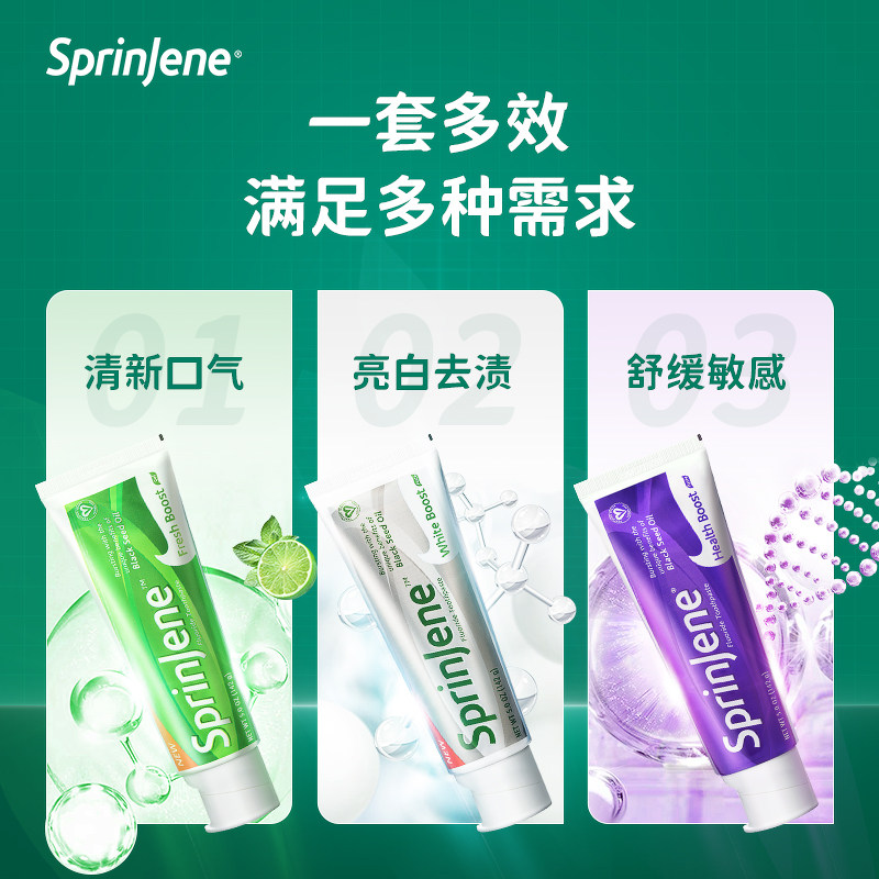 sprinjene美国进口黑籽油脱敏牙膏 SprinJene海外牙膏