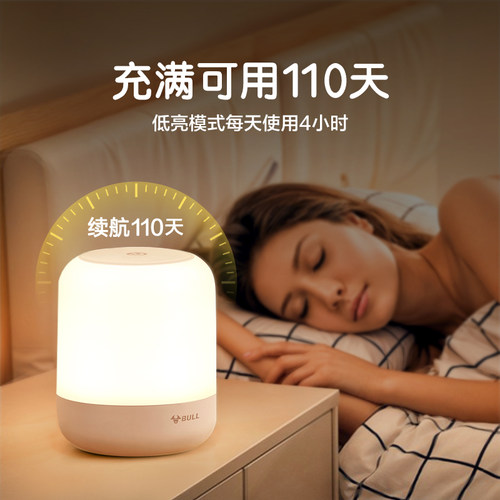 公牛小夜灯拍拍灯卧室床头灯睡眠灯2026新款婴儿喂奶护眼月子专用 - 图0