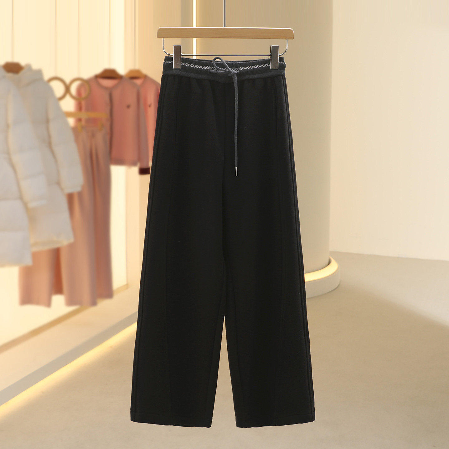 【芙】韩系加绒厚实直筒休闲卫裤2025冬季新款今年流行女装,淘宝优惠券,粉丝福利购,淘宝优惠卷