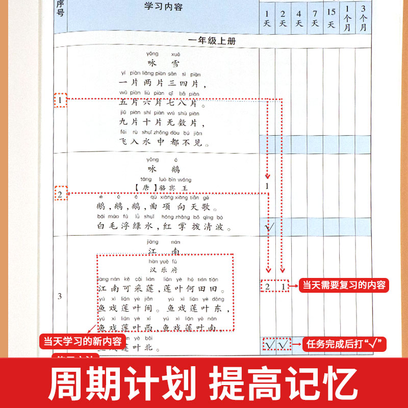 艾宾浩斯记忆法初中必背古诗文和英语必背单词背诵打卡计划七八九年级中考英语3500词汇汇总表语文古诗词文言文记背记忆默写本 - 图0