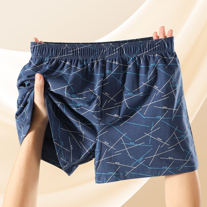 纯棉阿罗裤男士宽松简约条纹四角裤青年柔软透气大码居家内裤短裤,淘宝优惠券,粉丝福利购,淘宝优惠卷