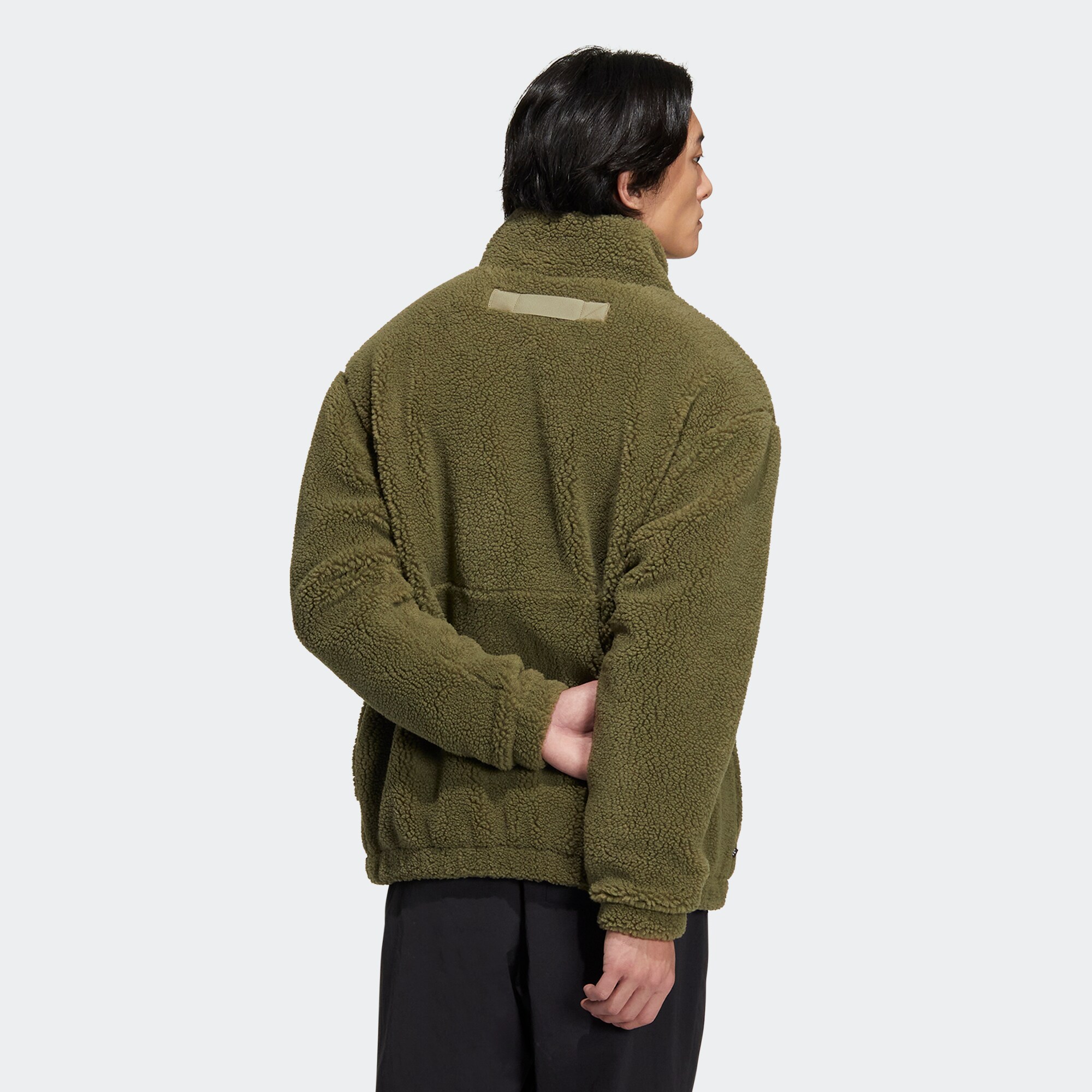 Adidas/阿迪达斯 三叶草男女WORKWEAR仿羊羔绒运动夹克外套IC8163 - 图0