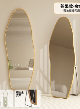 家用全身镜女生卧室云朵试衣落地镜入户壁挂贴墙北欧芒果穿衣镜子