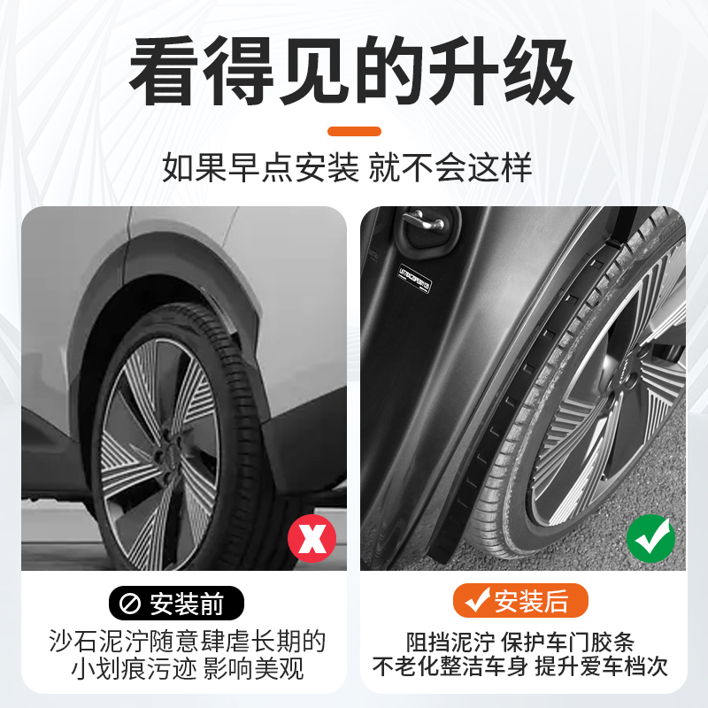 适用于领克08后轮内衬前后车轮眉挡泥板改装专用配件泥沙挡板皮饰-图1