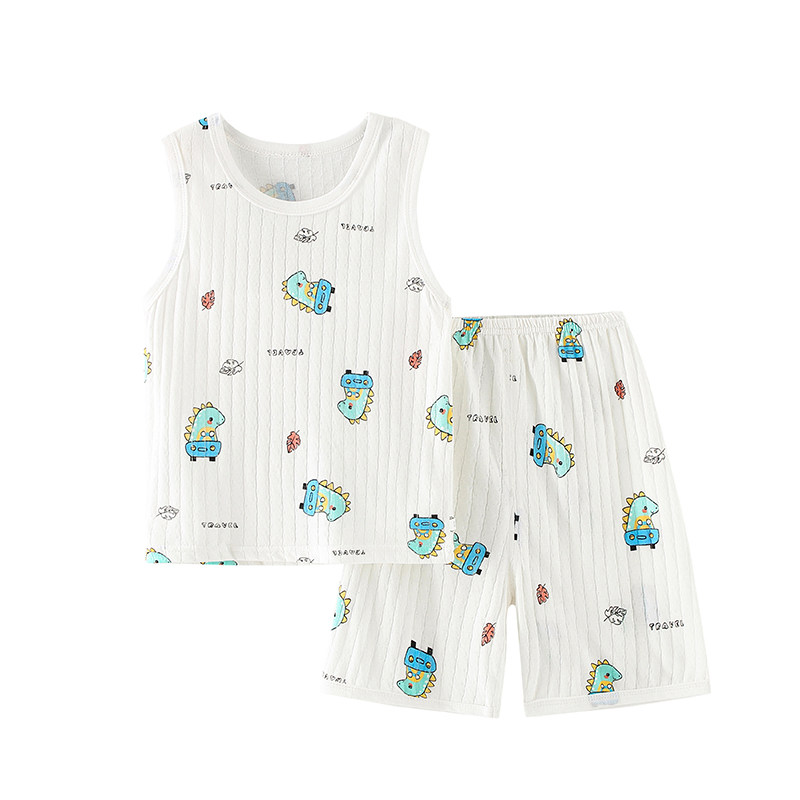 儿童背心短裤夏季薄款2024新款 a类无袖纯棉男女童无袖小背心短裤,淘宝优惠券,粉丝福利购,淘宝优惠卷
