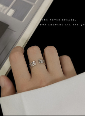 数字调频赫兹戒指情侣开口复古