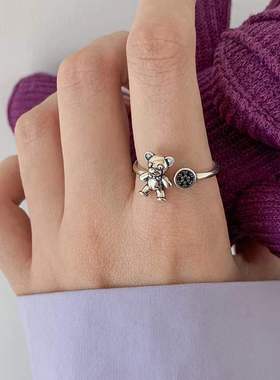 小熊戒指男女2022年新款潮高级感