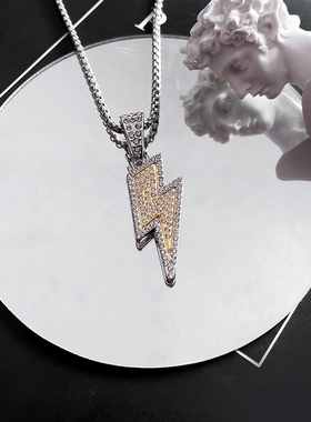 原创设计闪电潮牌联名项链男女