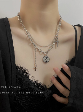 CRIVLA项链ins嘻哈2025年新款女潮轻奢小众设计高级感配饰锁骨链