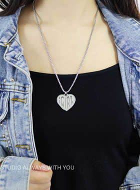 crivla爱心girl项链女不褪色心形