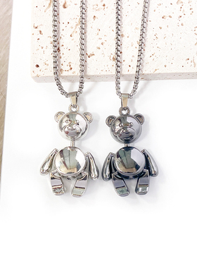 CRIVLA可爱小熊项链2025年新款男女小众设计高级感百搭长款吊坠链
