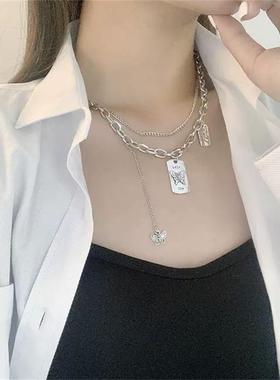 CRIVLA韩版新网红蝴蝶女吊坠项链
