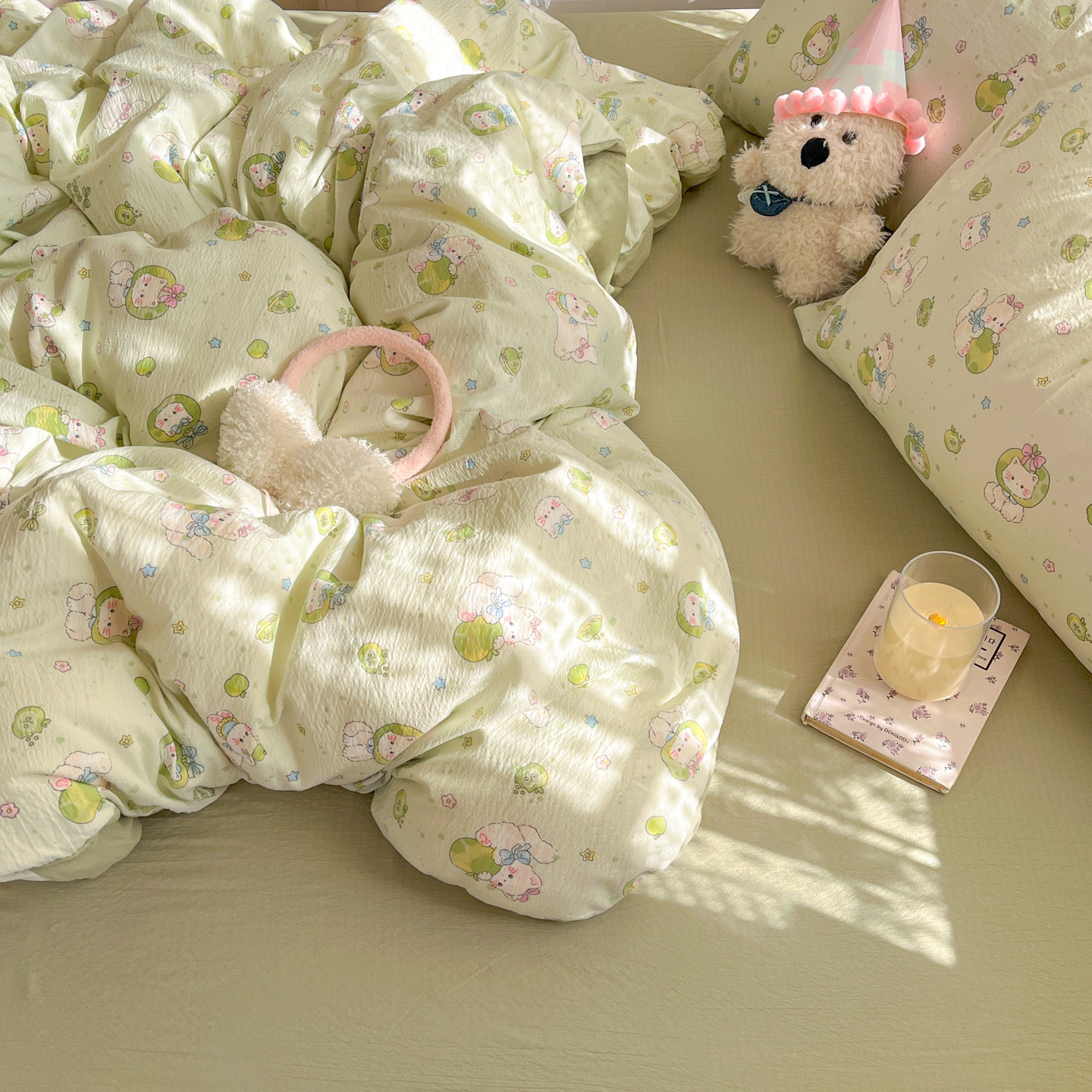 ins床上四件套加厚被套床笠床单新款亲肤双层纱布学生宿舍三件套4