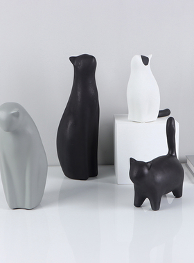 北欧风简约现代萌宠猫卡通风儿童房卧室客厅摆件售楼部装饰品玄关