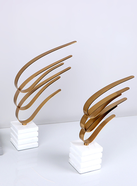 现代简约客厅玄关金属装饰品摆件