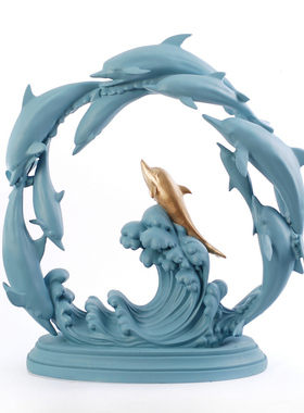 地中海风格儿童房树脂海豚章鱼