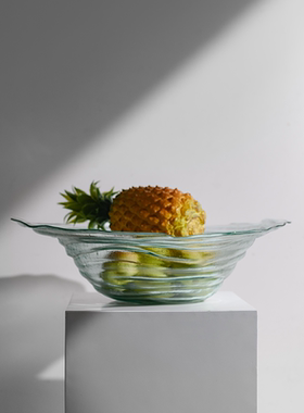 现代简约茶几水波纹玻璃果盘