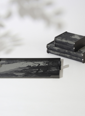 新中式创意实木收纳盒托盘摆件