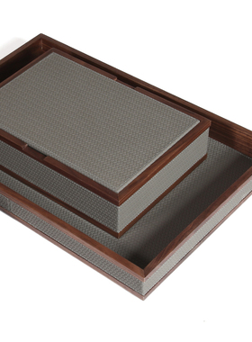 现代轻奢白色马毛托盘样板间