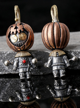 南瓜巫逗娃娃s925银复古流行吊坠