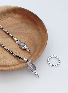 复古百搭六字真言双鱼套链可拆分