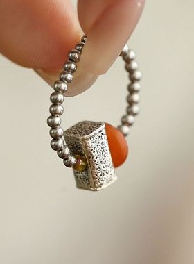 柿子坨坨戒指弹力绳复古风新中式