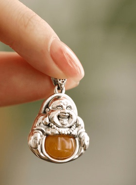 复古风做旧弥勒佛民族风吊坠高级