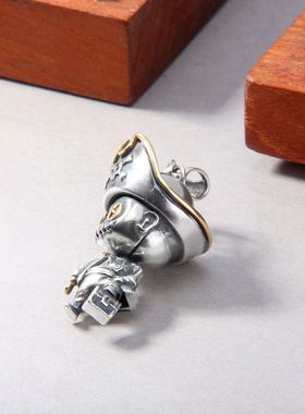 可转动海盗娃娃吊坠男个性复古风