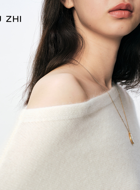 XU ZHI新品瓷片镶嵌铃兰吊坠项链女文艺复古小众轻奢高级感锁骨链