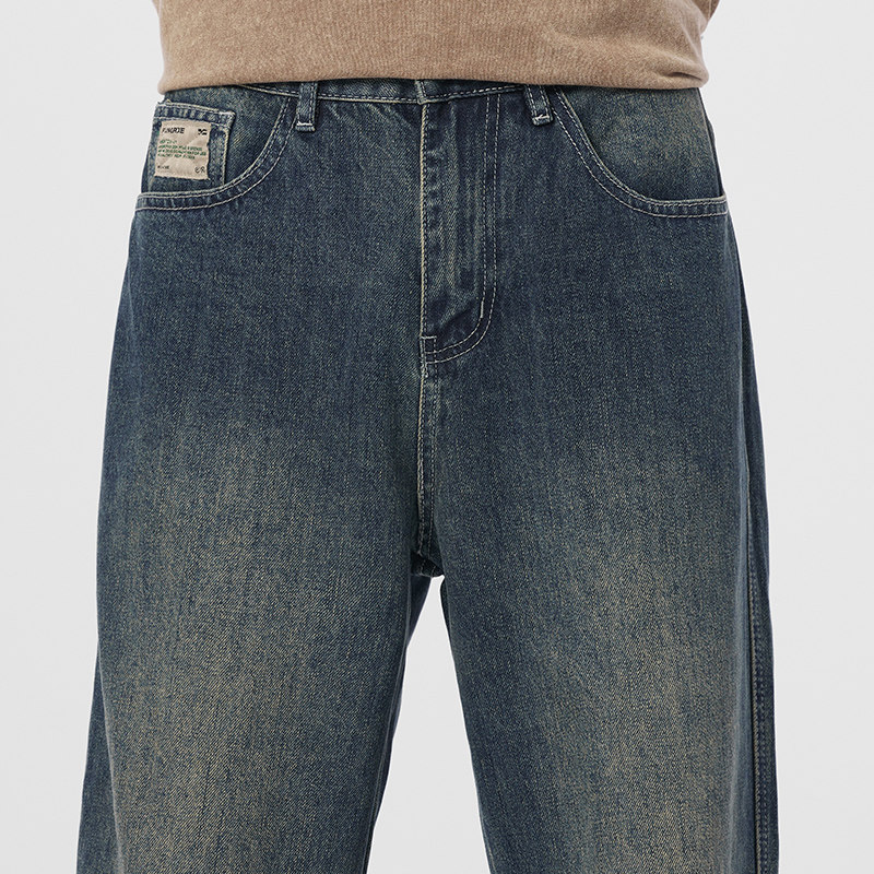 xaka春季美式复古潮牌宽松牛仔裤 xaka牛仔裤