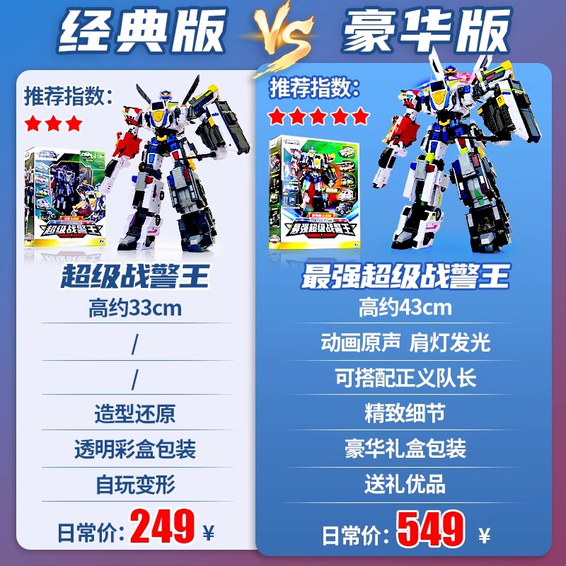 迷你特工队超级战警变形模玩男童玩具2024爆款超帅机甲战士机器人