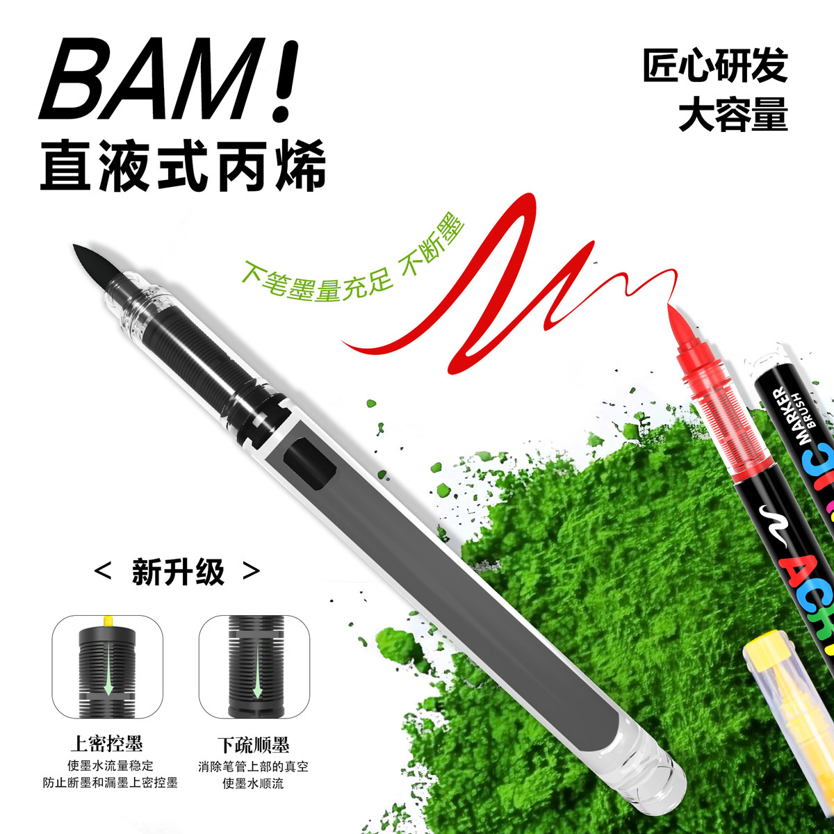 广纳8101/360色直液式软头丙烯马克笔不透色可叠色水彩笔马克笔diy手账涂鸦人体彩绘美术画笔,淘宝优惠券,粉丝福利购,淘宝优惠卷