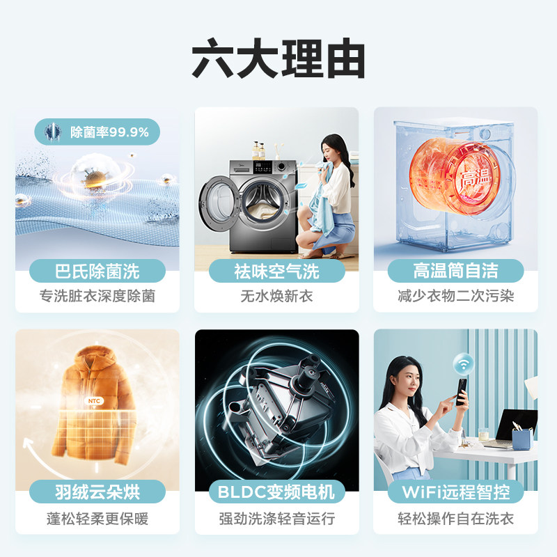 【新品】美的全自动洗脱烘干洗衣机 美的益美洗衣机