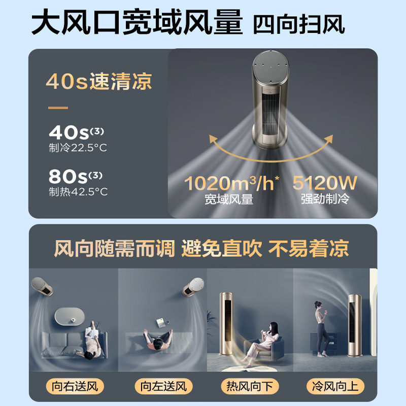 美的风尊大3匹新一级变频柜机 美的益美空调