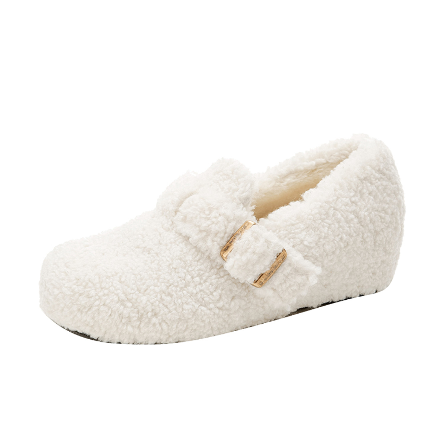 品牌6cm小个子内增高加绒勃肯鞋女外穿保暖毛毛鞋一脚蹬豆豆棉鞋,淘宝优惠券,粉丝福利购,淘宝优惠卷