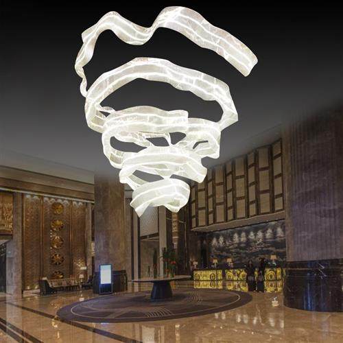 酒店大堂过道吊线灯纯手工编织灯KTV菠萝珠水晶灯宴会大厅飘带灯,淘宝优惠券,粉丝福利购,淘宝优惠卷