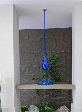 水滴雕塑售楼处酒店大堂商场客厅吊装玻璃钢创意水花轻奢软装饰品