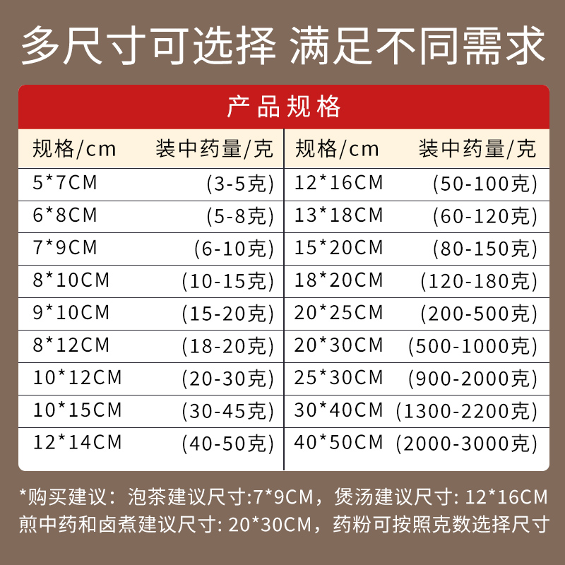 无纺布煎药袋隔渣袋中药包装袋过滤袋食品级熬药卤料一次性茶包袋-图2