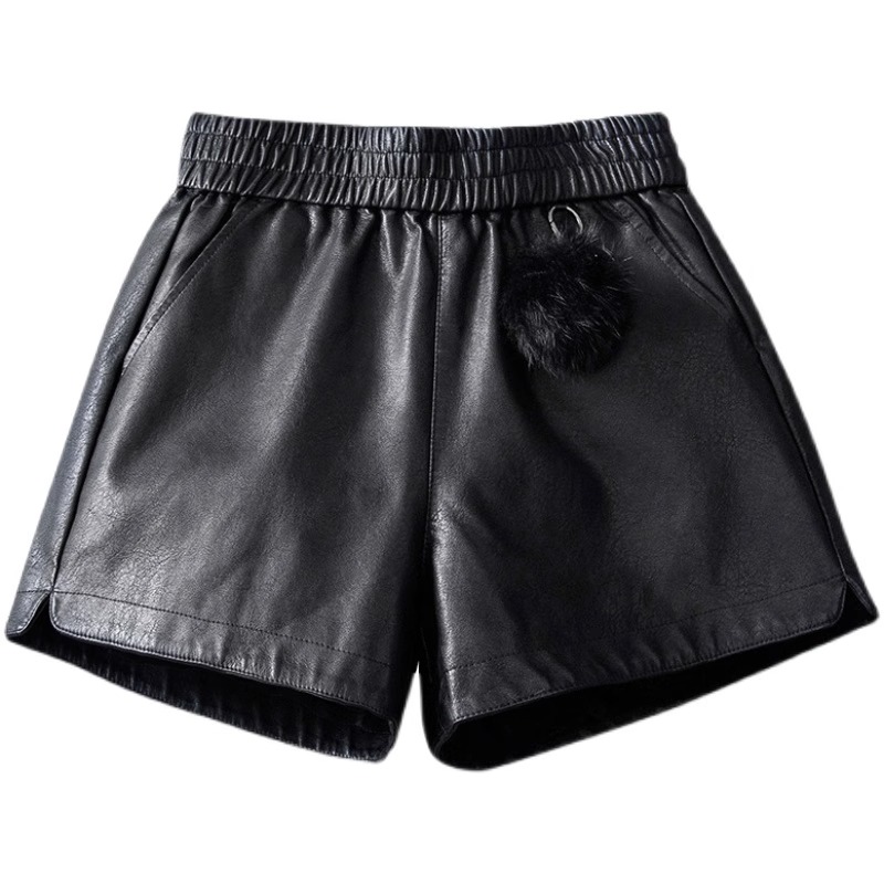 海宁绵羊皮短裤女2025秋冬新款真皮皮裤松紧腰A字阔腿裤时尚靴裤,淘宝优惠券,粉丝福利购,淘宝优惠卷