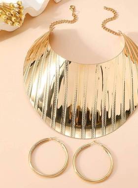 choker necklace women jewelry cos夸张合金大项圈女饰品项炼