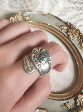 spoonring纯银925复古戒指