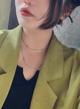 纯银复古星星太角链男女项链