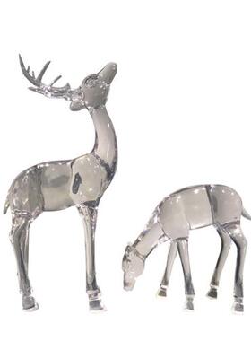 树脂透明户外梅花鹿雕塑摆酒店会所广场件草坪装饰售楼处园林景观