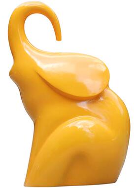 户外园林玻璃钢仿真卡通大象雕塑商场游乐园几何抽象动物装饰摆件