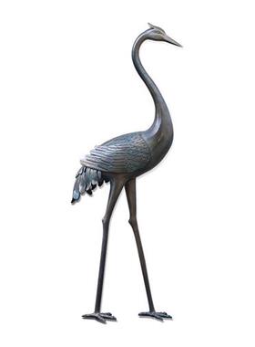 户外仿铜仙鹤售楼处玻璃钢雕塑公园林假山水池装饰酒店落地大摆件