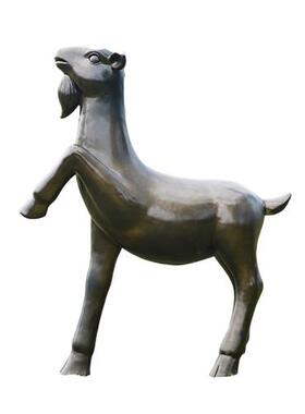 室外摆件大型草坪摆设雕塑模型仿铜山羊园林玻璃钢摆设景观装饰品