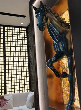 玻璃钢创意半身马马头雕塑动物马室内酒店大堂景观墙面装饰品摆件